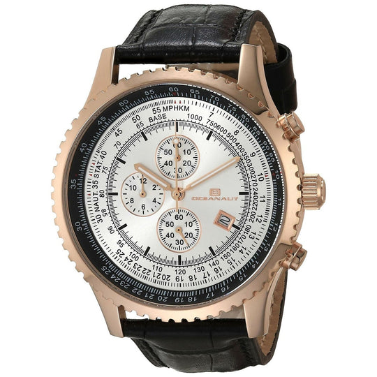 Oceanaut Men's OC0317 Actuator  Chronograph Black Leather Watch