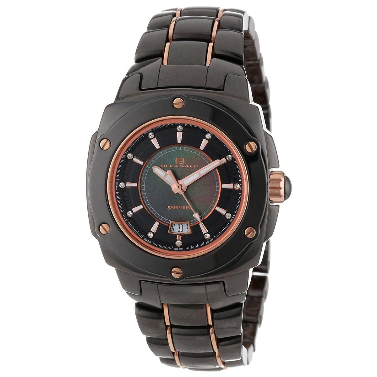 Oceanaut Women&#39;s OC0412 Casual Crystal Black Ceramic Watch