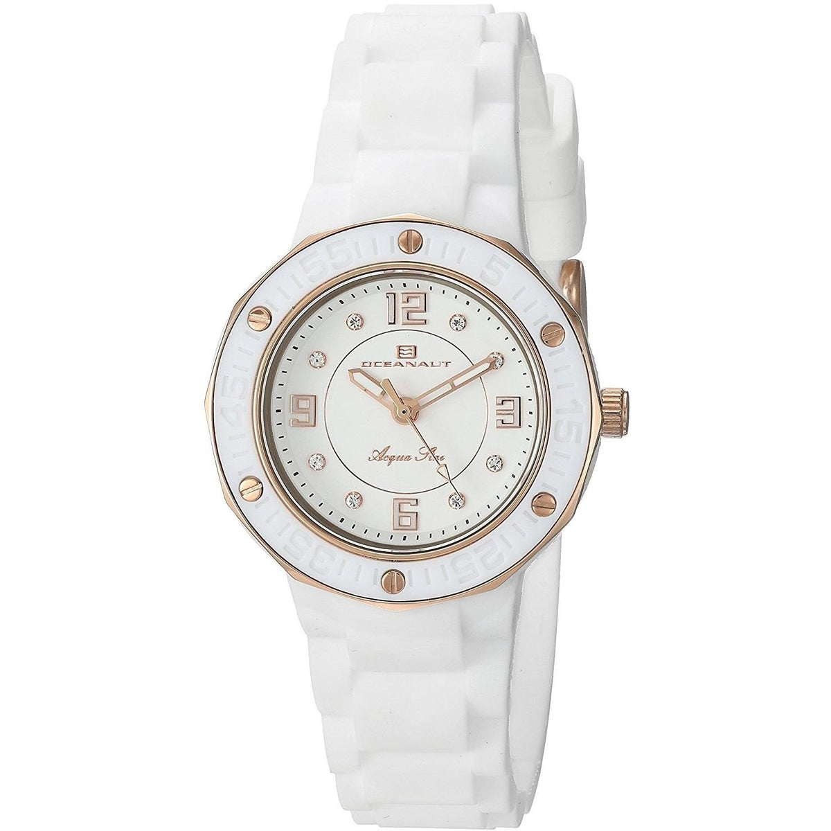 Oceanaut Women&#39;s OC0431 Acqua Star Crystal White Silicone Watch