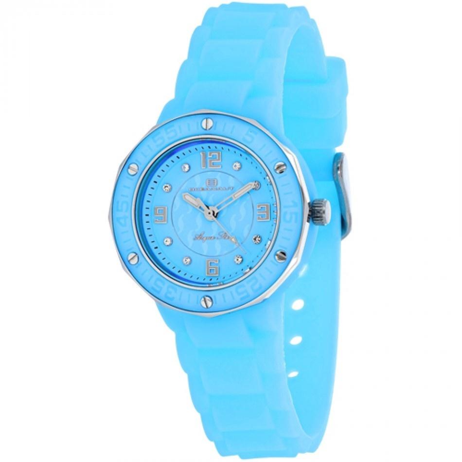 Oceanaut Women&#39;s OC0434 Acqua Star Crystal Blue Silicone Watch