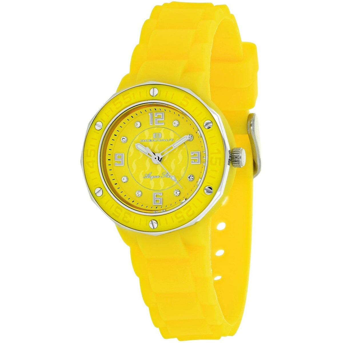 Oceanaut Women&#39;s OC0437 Acqua Star Crystal Yellow Silicone Watch