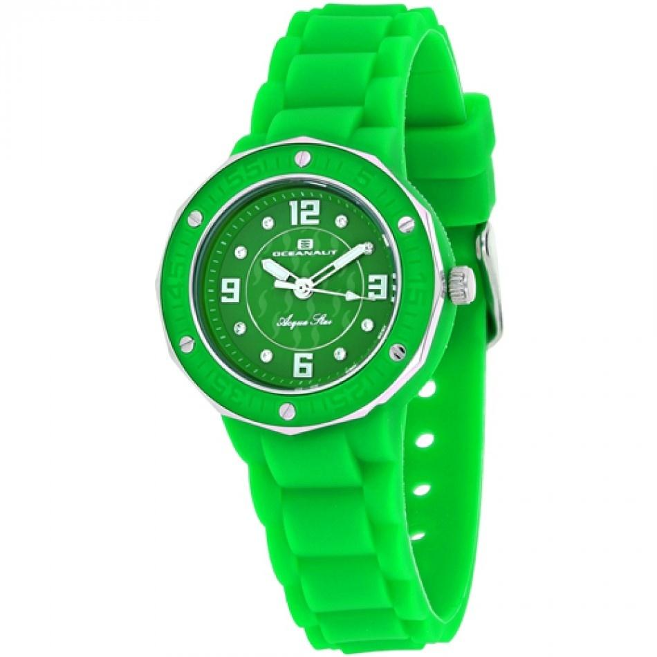 Oceanaut Women&#39;s OC0439 Acqua Star Crystal Green Silicone Watch