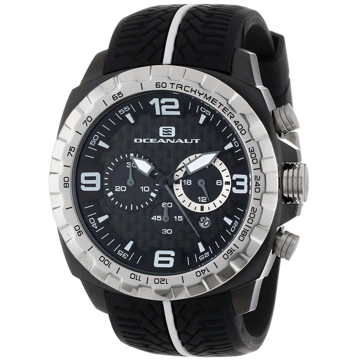 Oceanaut Men&#39;s OC1120 Racer Chronograph Black Silicone Watch