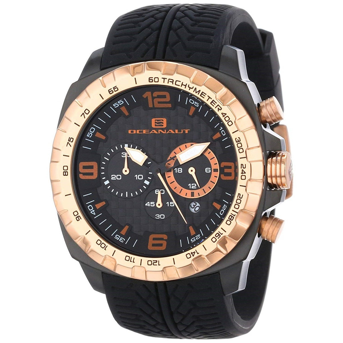 Oceanaut Men&#39;s OC1121 Racer Chronograph Black Silicone Watch