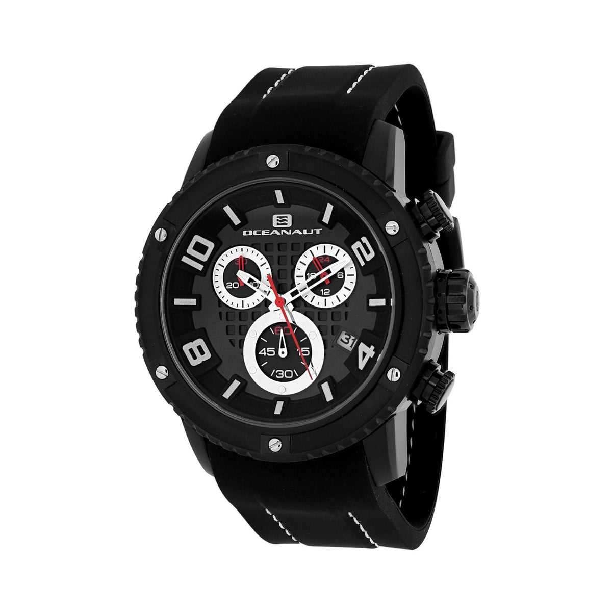 Oceanaut Men's OC3124R Impulse Sport Chronograph Black Silicone Watch