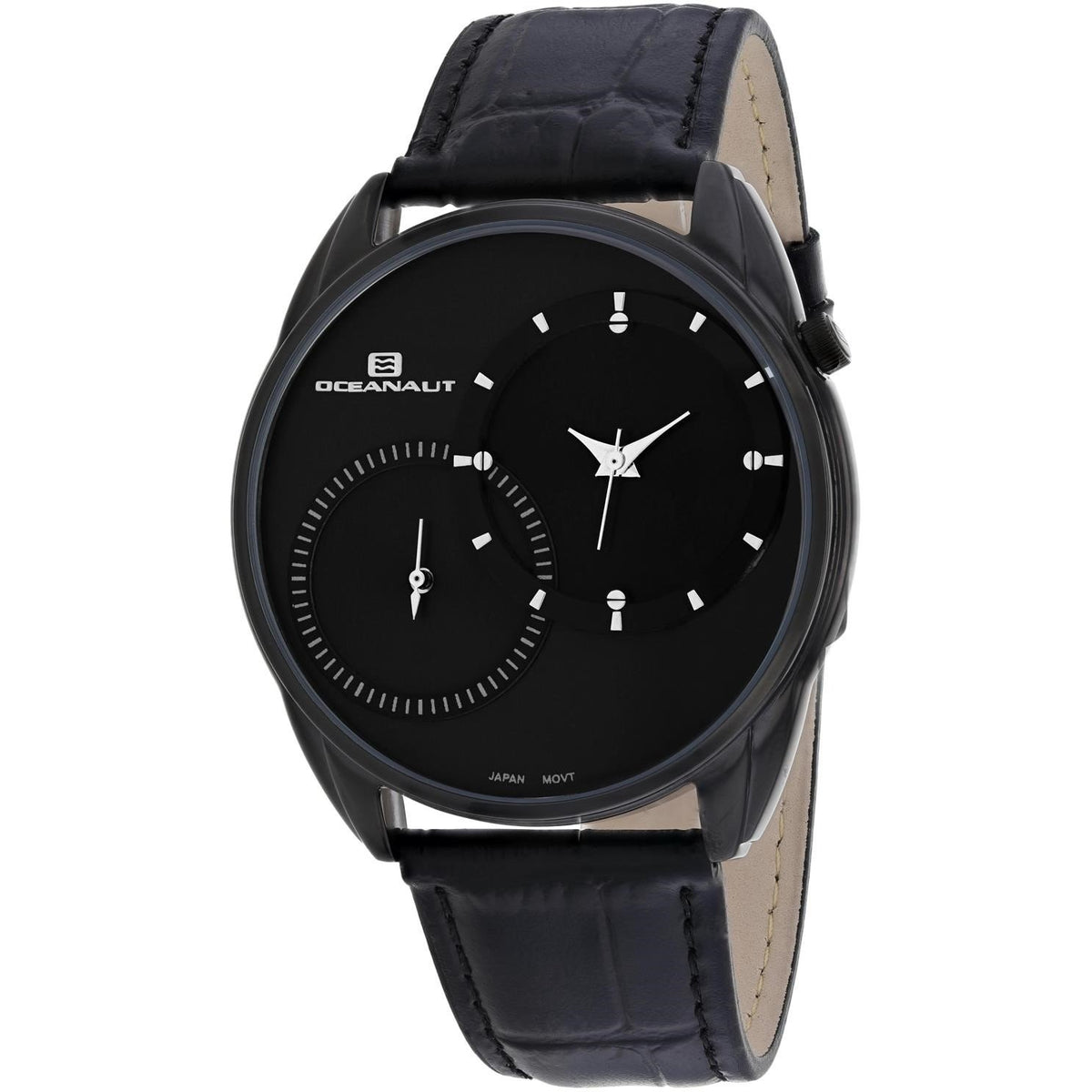 Oceanaut Men&#39;s OC3350 Sentinel Black Leather Watch