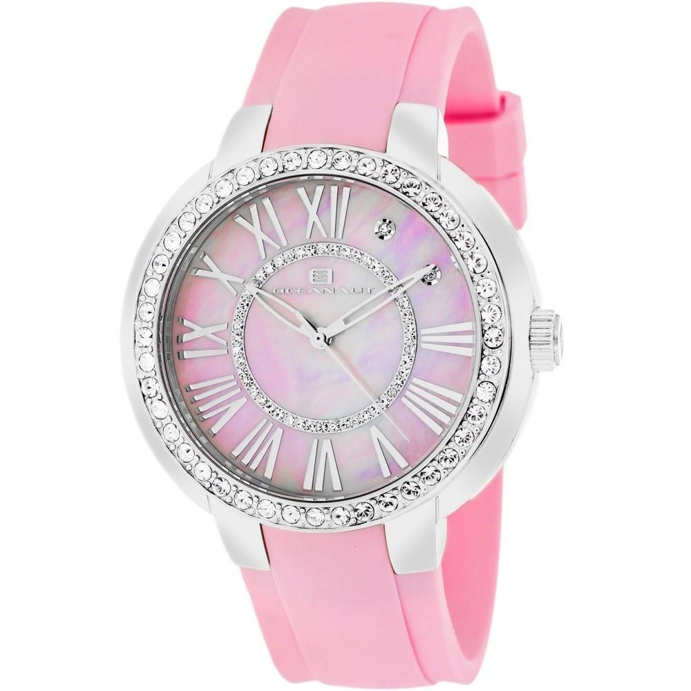 Oceanaut Women&#39;s OC6419 Allure Crystal Pink Rubber Watch