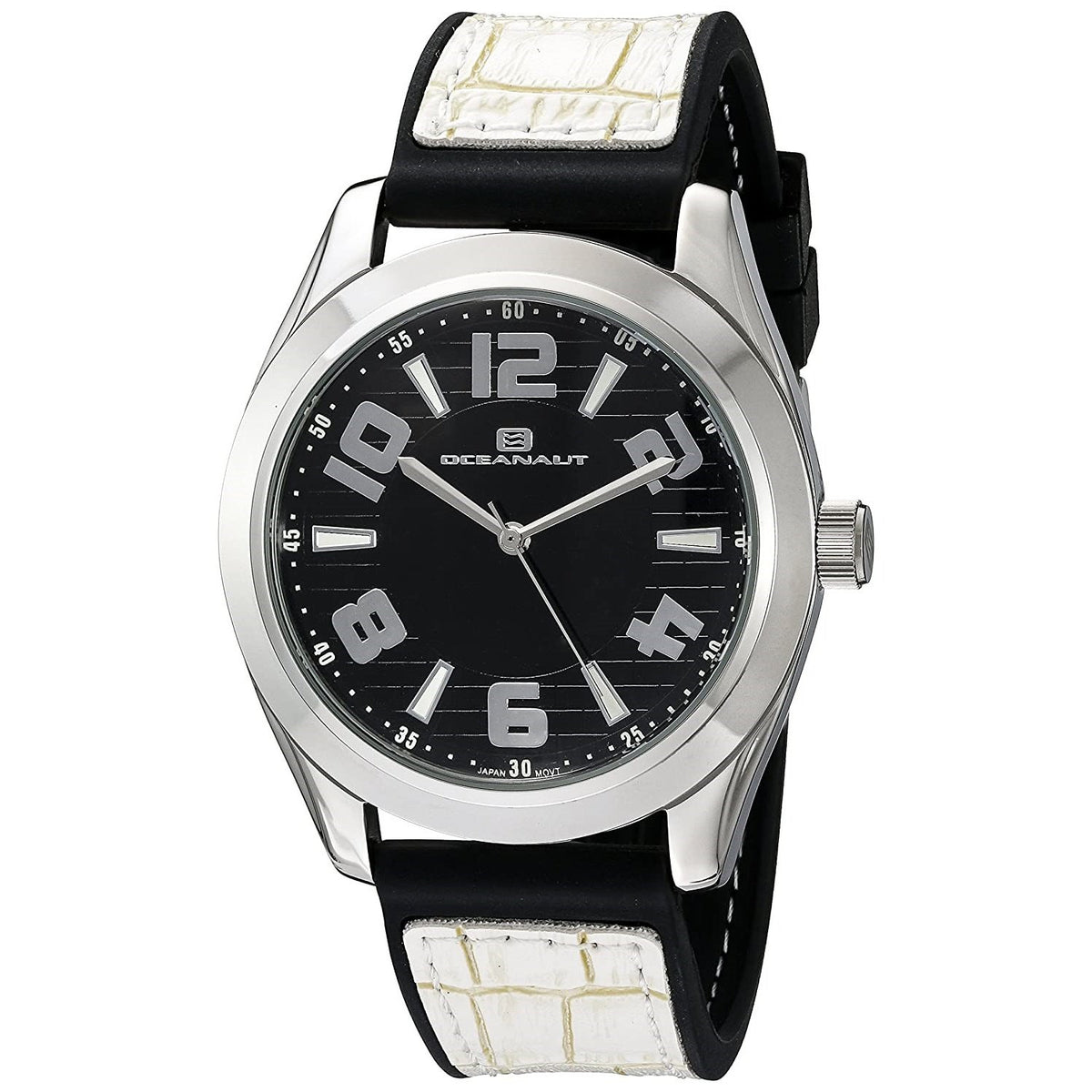 Oceanaut Men's OC7513 Vault White Silicone with Leather Accent Watch