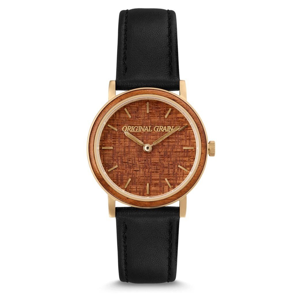 Original Grain Women's OG-3418-01-WBGK Minimalist Black Leather Watch