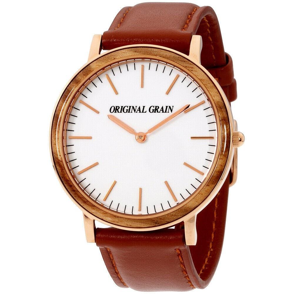 Original Grain Men's OG-4020-05-Z-CBR Minimalist Brown Leather Watch