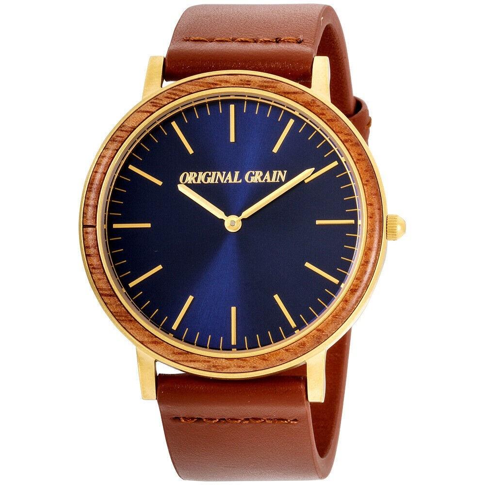 Original Grain Men&#39;s OG-4020-AG-MH-L Minimalist Brown Leather Watch