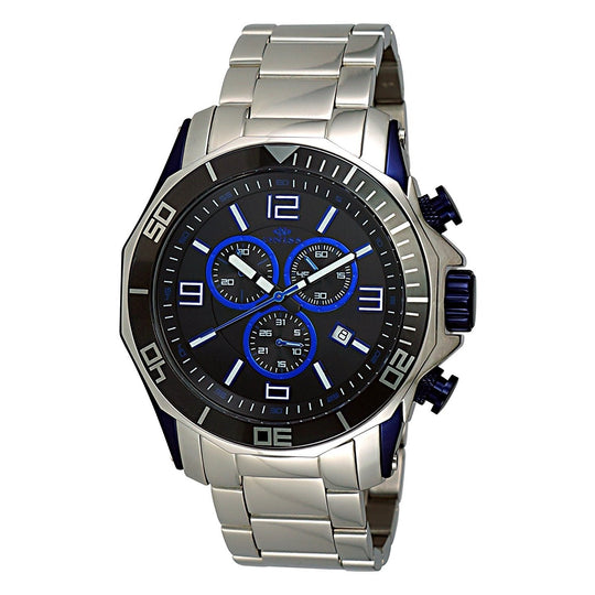 Oniss Men's ON616-MBU Paris Chronograph Stainless Steel Watch
