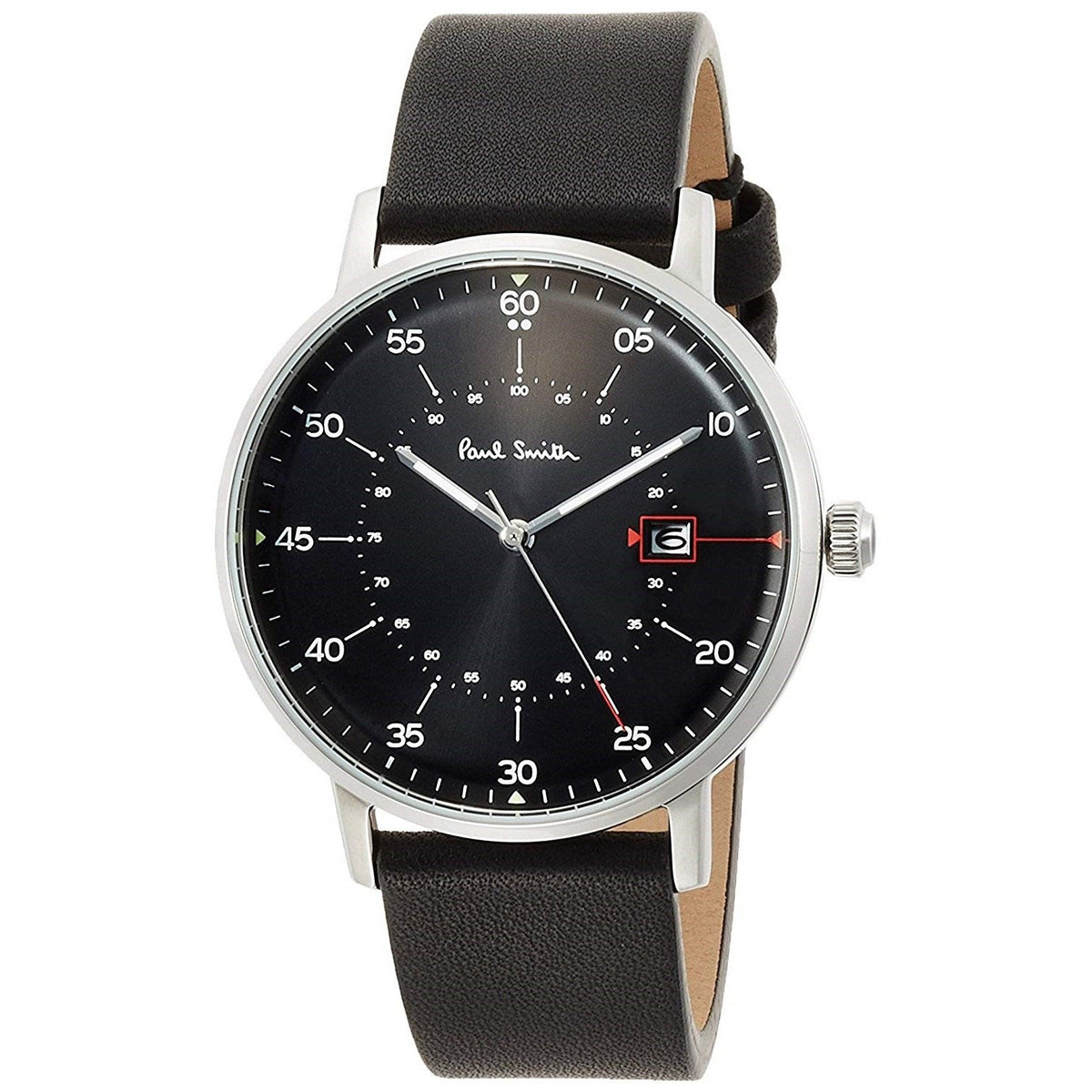 Paul Smith Men&#39;s P10071 Gauge Black Leather Watch