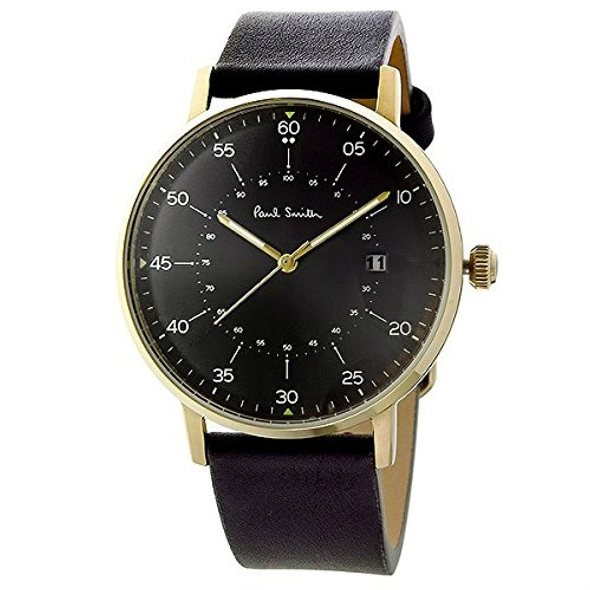 Paul Smith Men&#39;s P10076 Gauge Black Leather Watch