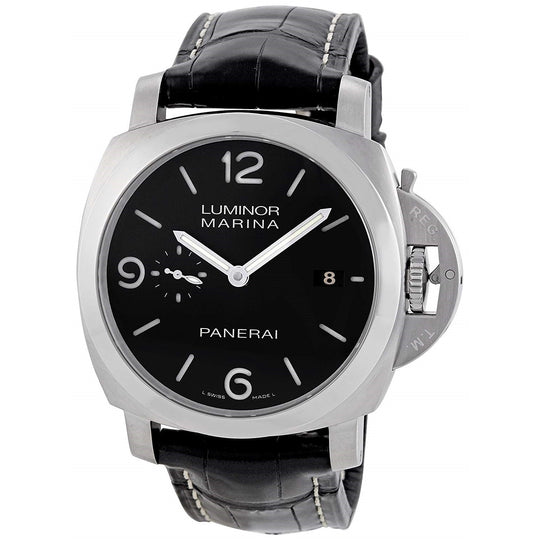 Panerai Men's PAM00312 Luminor 1950 Acciaio 3 Days Automatic Black Leather Watch