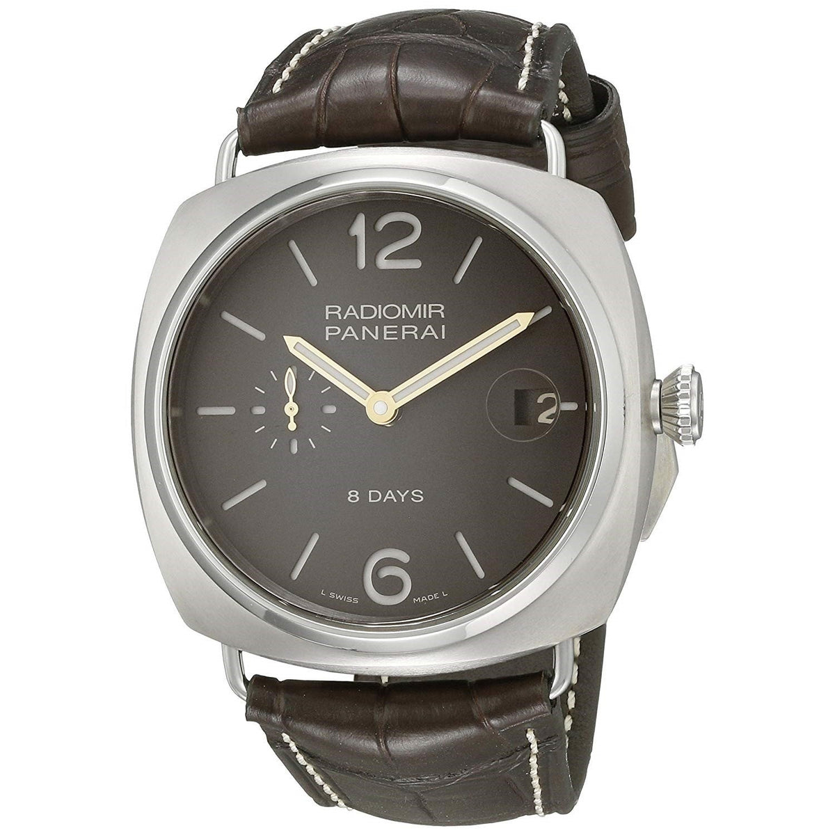 Panerai Men&#39;s PAM00346 Radiomir Titanio 8 Days Mechanical Hand Wind Brown Leather Watch