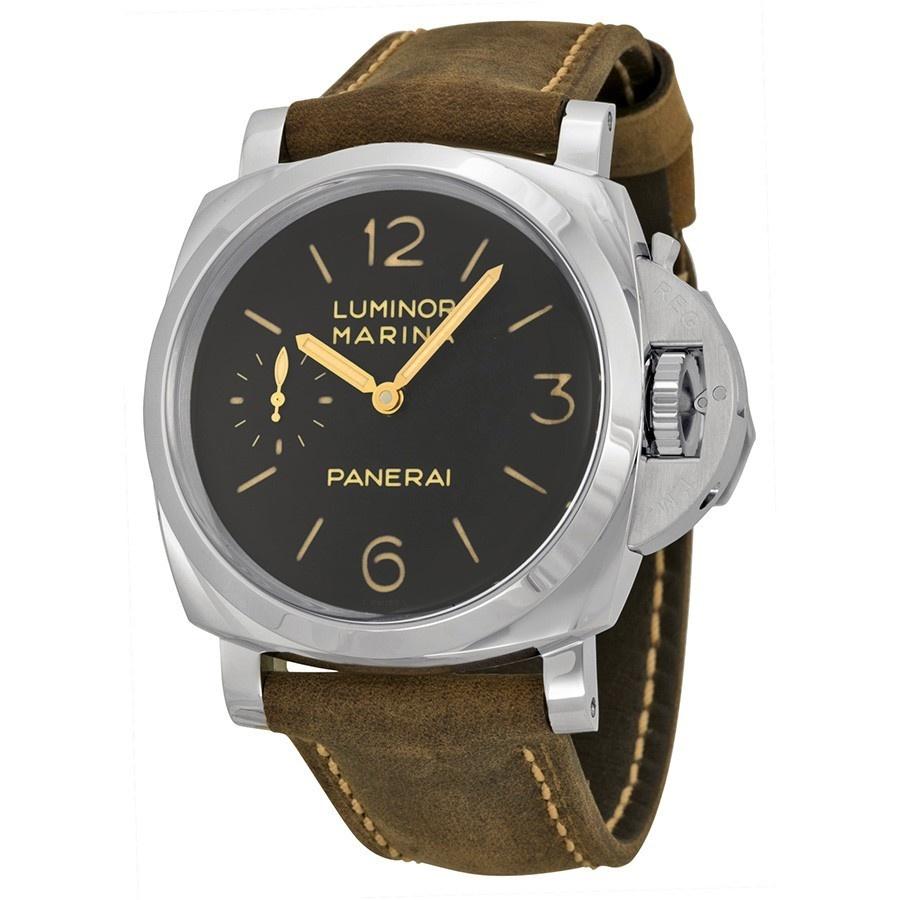Panerai Men&#39;s PAM00422 Luminor Marina 1950 3 Days Acciaio Automatic Brown Leather Watch