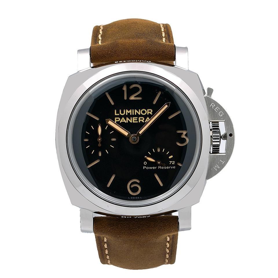 Panerai Men&#39;s PAM00423 1950 Power Reserve Mechanical Hand Wind Brown Leather Watch