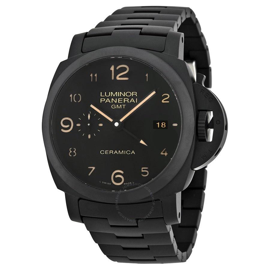 Panerai Men&#39;s PAM00438 Luminor 1950 Tuttonero GMT 3 Days Automatic Black Ceramic Watch