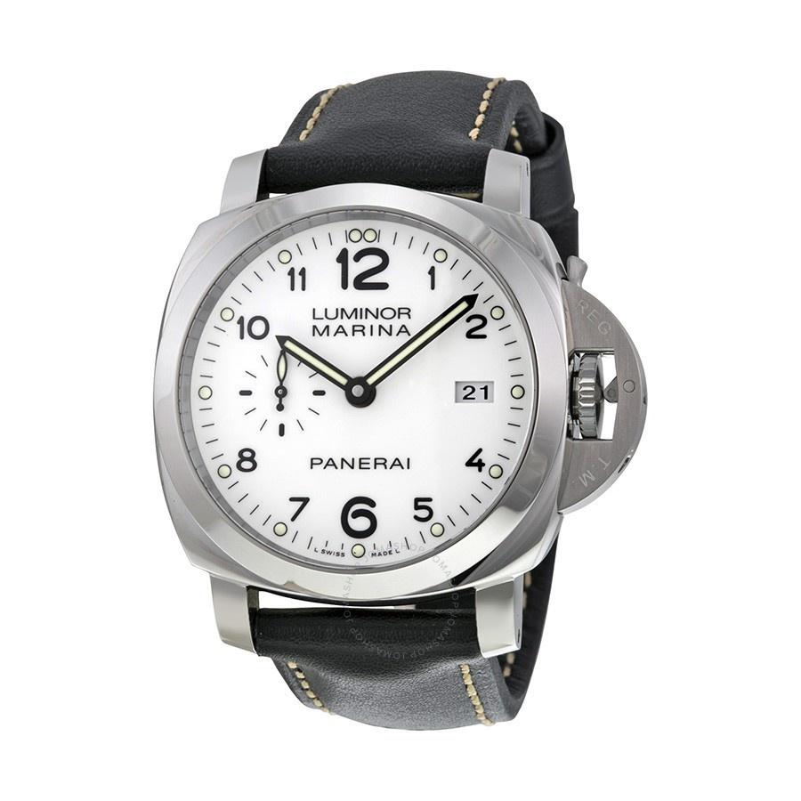 Panerai Men's PAM00499 Luminor Marina 1950 Acciaio 3 Days Automatic Black Leather Watch