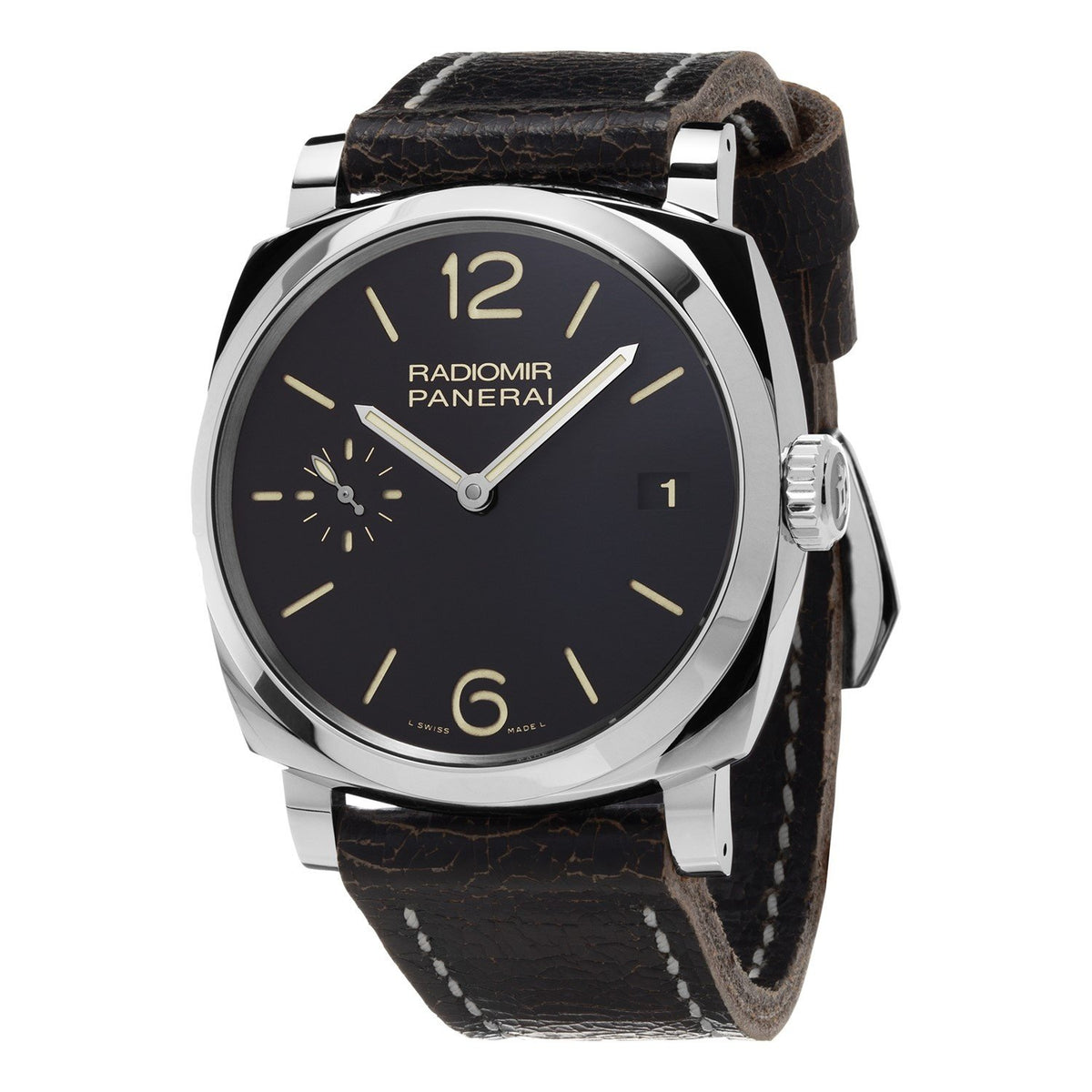 Panerai Men&#39;s PAM00514 Radiomir 1940 Acciaio 3 Days Hand Wind Black Leather Watch
