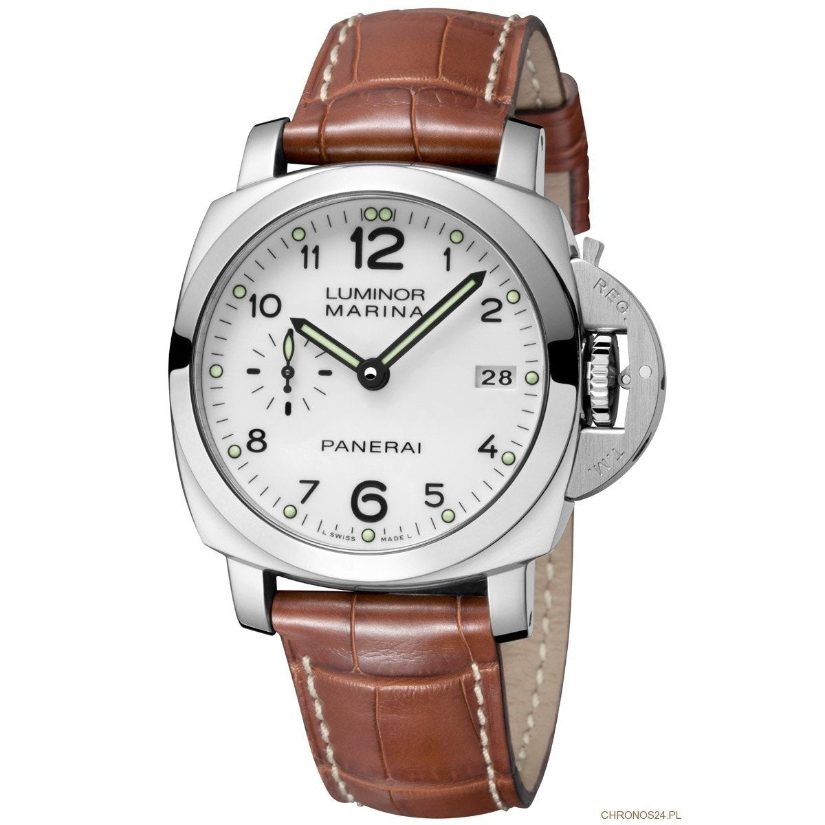 Panerai Men&#39;s PAM00523 Luminor 1950 Acciaio 3 Days Brown Leather Watch