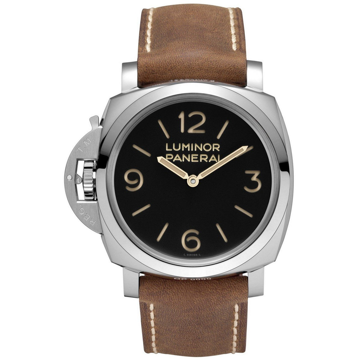 Panerai Men&#39;s PAM00557 Luminor 1950 Left-handed 3 Days Acciaio Mechanical Hand Wind Brown Leather Watch