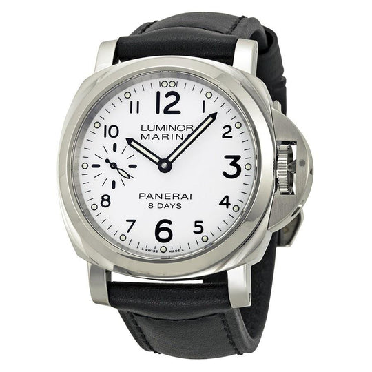 Panerai Men's PAM00563 Luminor Marina Acciaio 8 Days Hand Wind Black Leather Watch
