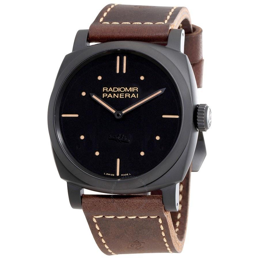 Panerai Men's PAM00577 Radiomir 1940 3 Days Ceramica Hand Wind Brown Leather Watch