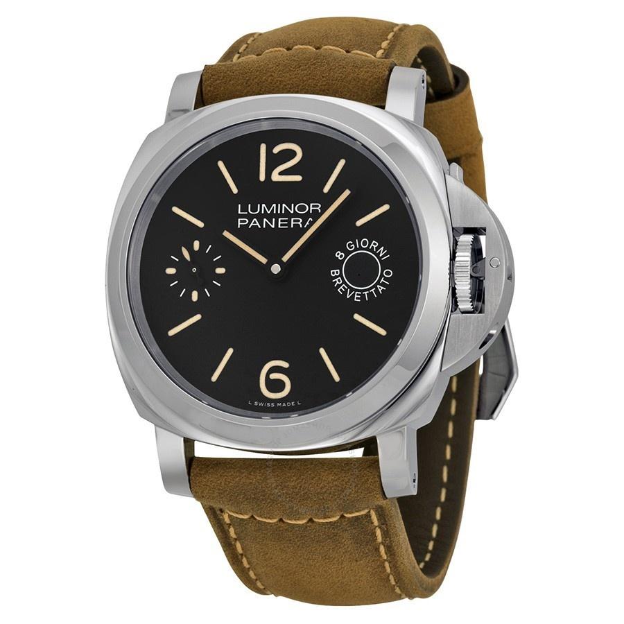 Panerai Men&#39;s PAM00590 Luminor Marina 1950 Acciaio 8 Days Hand Wind Brown Leather Watch