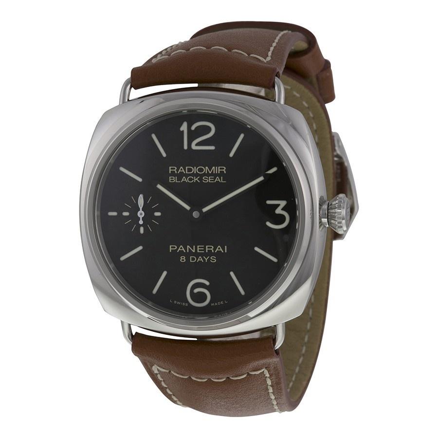 Panerai Men&#39;s PAM00609 Radiomir Black Seal 8 Days Acciaio Hand Wind Mechanical Brown Leather Watch