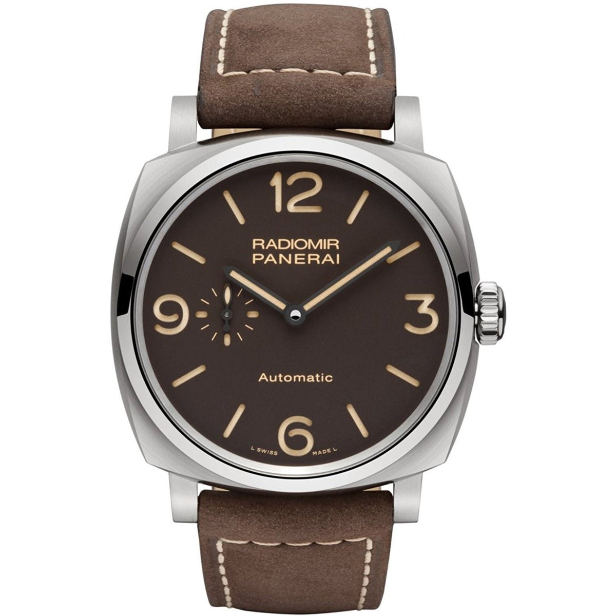 Panerai Men&#39;s PAM00619 Radiomir 1940 Titanio 3 Days Automatic Brown Leather Watch
