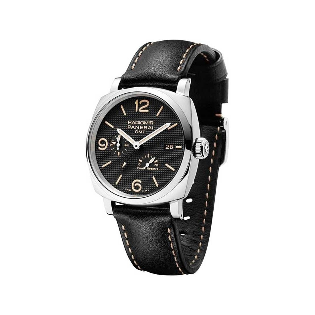 Panerai Men&#39;s PAM00628 Radiomir 1940 Acciaio 3 Days GMT Automatic Black Leather Watch