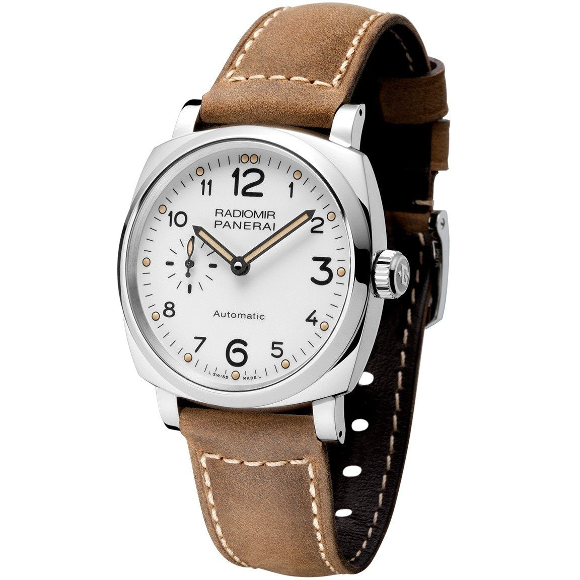 Panerai Men's PAM00655 Radiomir 1940 Acciaio 3 Days GMT Automatic Brown Leather Watch
