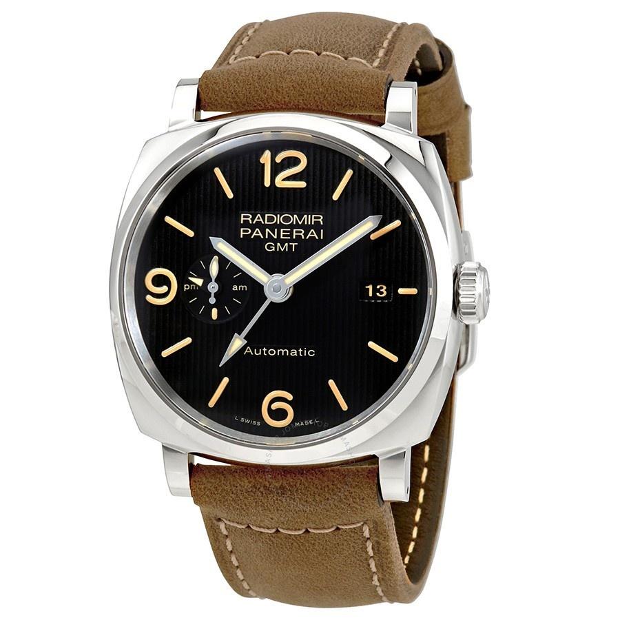 Panerai Men&#39;s PAM00657 Radiomir 1940 3 Days GMT Acciaio Automatic Brown Leather Watch