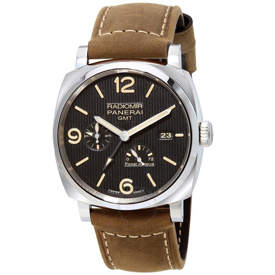 Panerai Men&#39;s PAM00658 Radiomir 1940 3 Days GMT Acciaio Automatic Brown Leather Watch