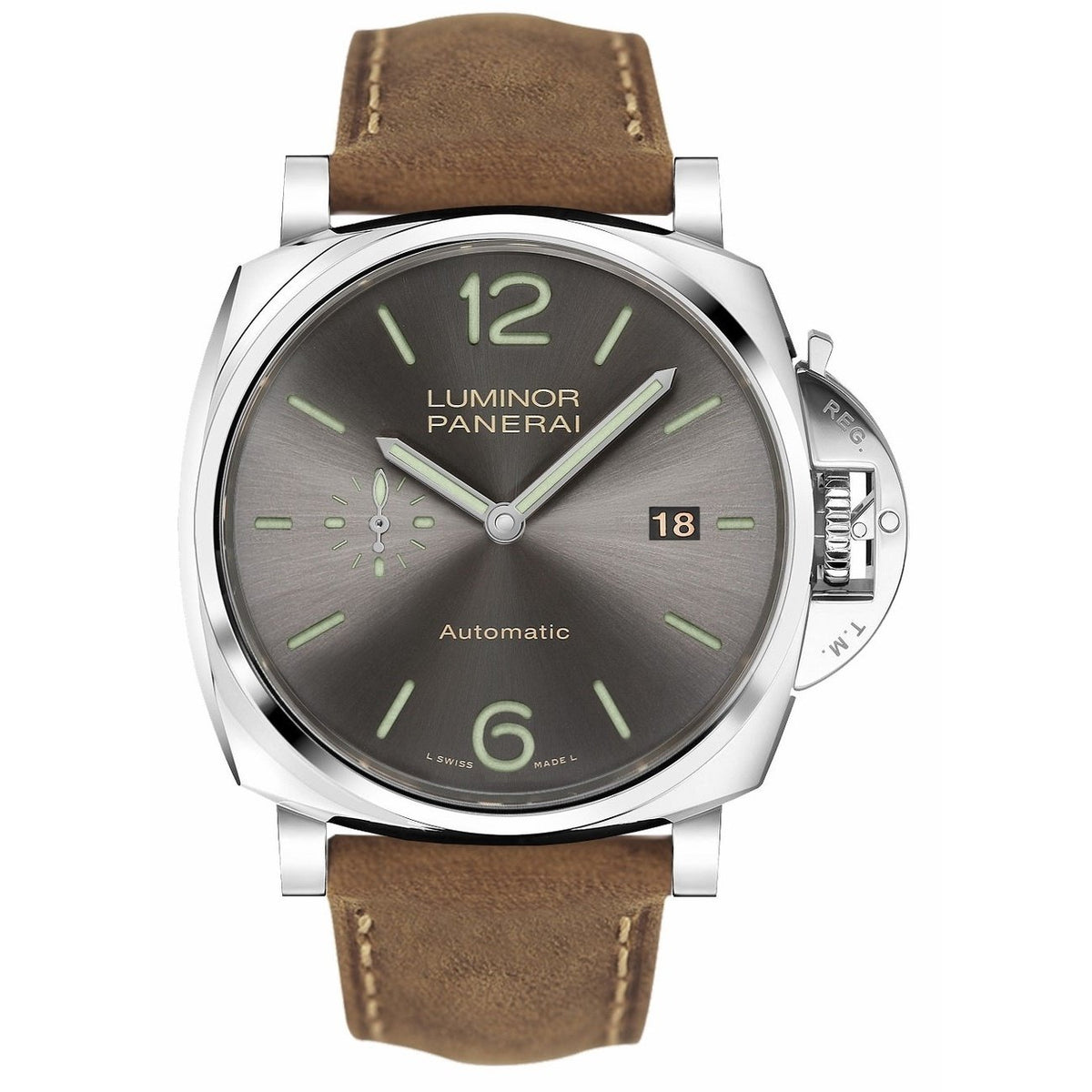 Panerai Men&#39;s PAM00904 ACCIAIO Brown Leather Watch