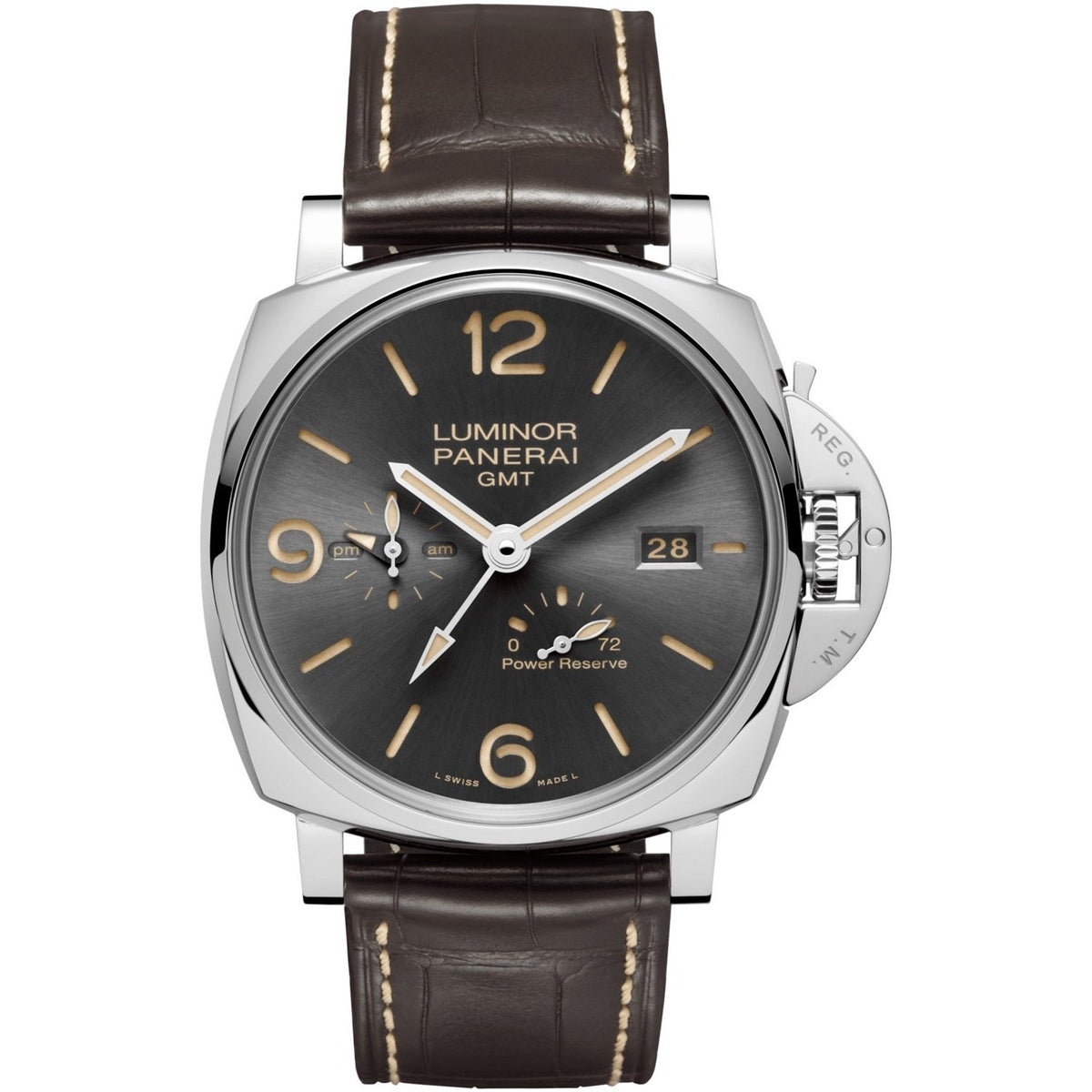 Panerai Men&#39;s PAM00944 Luminor Due Brown Leather Watch