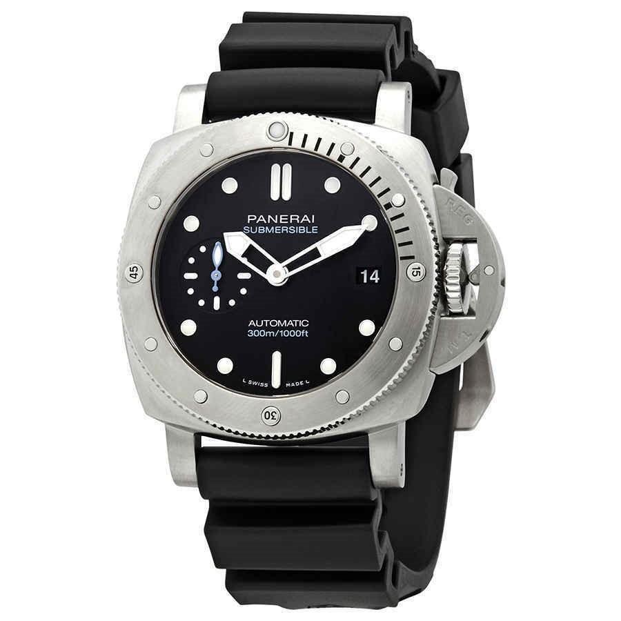 Panerai Men&#39;s PAM00973 Submersible  Black Rubber Watch