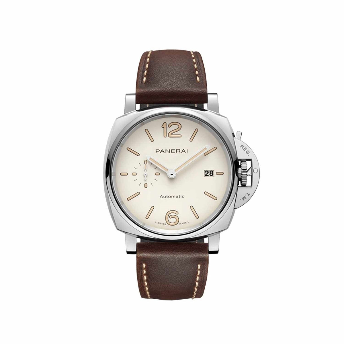 Panerai Men&#39;s PAM01046 Luminor Due Brown Leather Watch