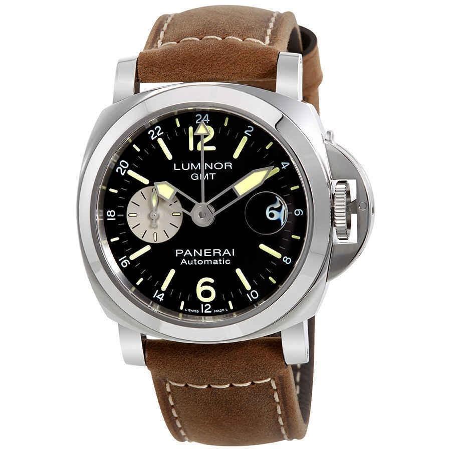 Panerai Men&#39;s PAM01088 Luminor GMT Brown Leather Watch