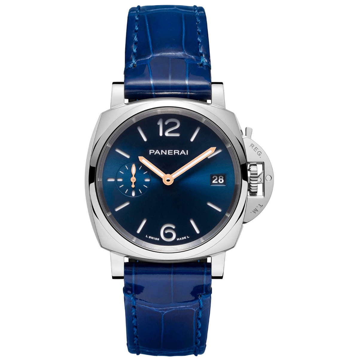 Panerai Piccolo Due Women&#39;s PAM01273 Blue Leather Watch