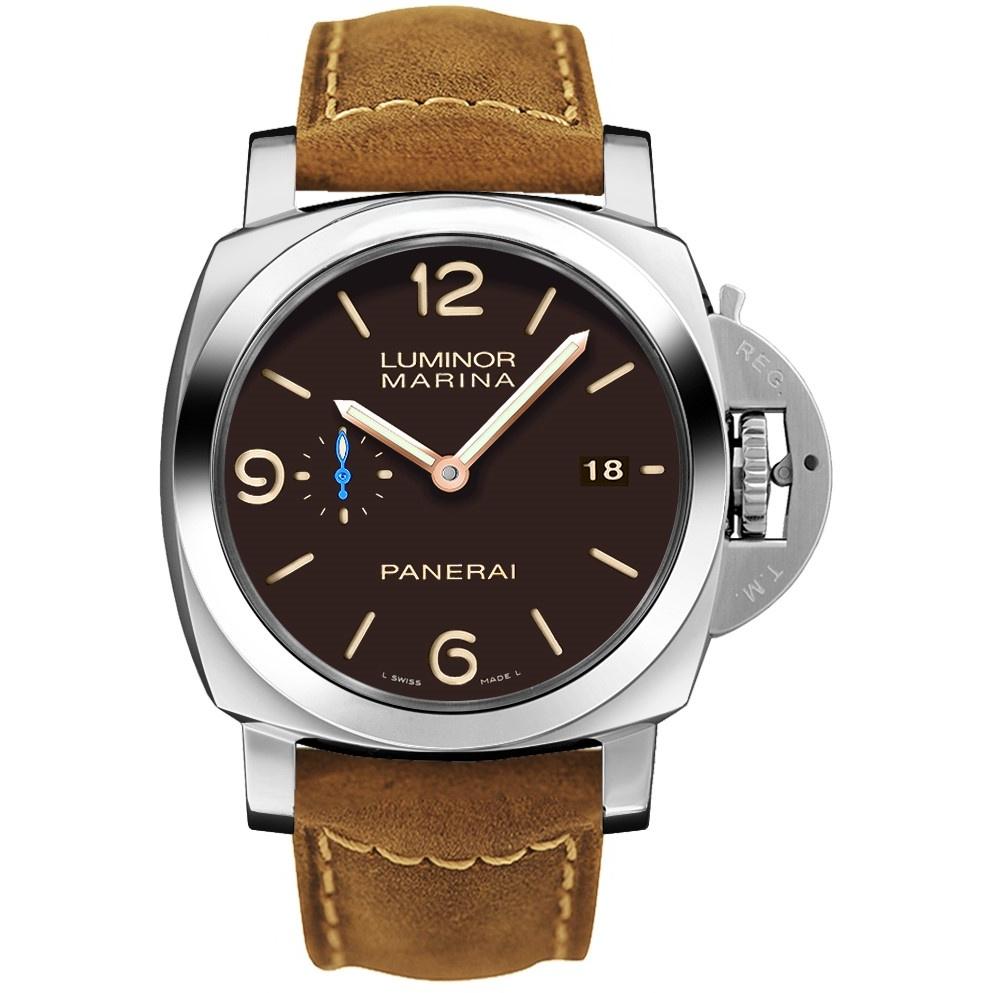 Panerai Men&#39;s PAM01351 Luminor Marina 1950 Brown Leather Watch