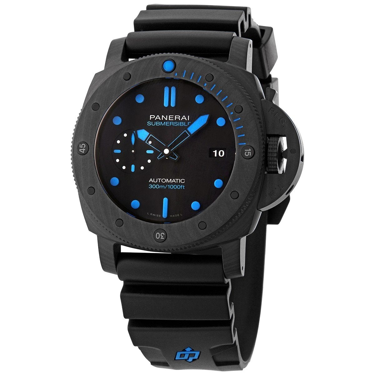 Panerai Men&#39;s PAM01616 Luminor Submersible 1950 Black Rubber Watch