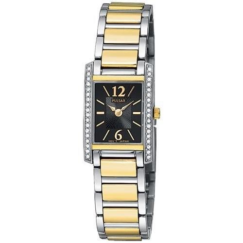 Pulsar Women&#39;s PEGC50 Crystal Two-Tone Stainless Steel Watch