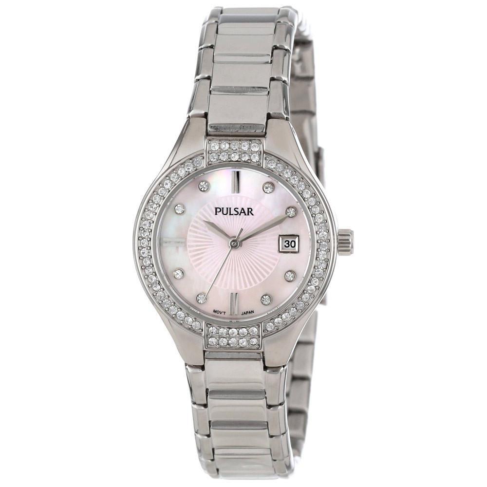 Pulsar Women&#39;s PH7289 Dress Crystal Stainless Steel Watch