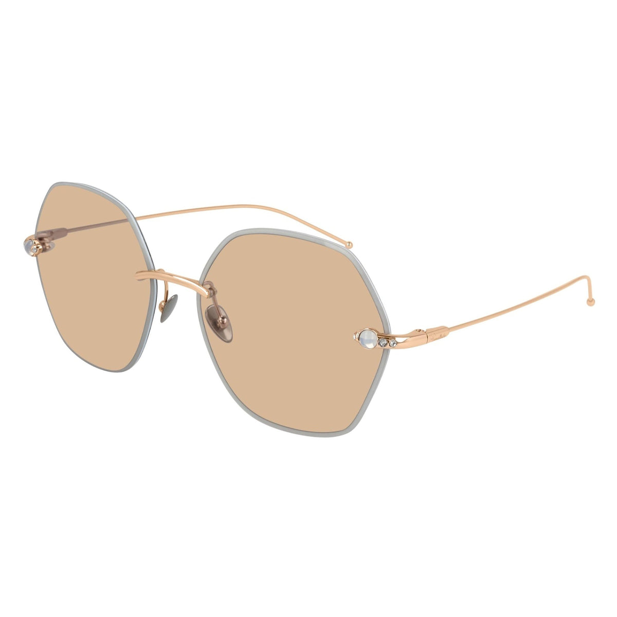 Pomellato Women&#39;s Sunglasses Fall Winter 2020 Gold Brown Nylon Nylon Pink PM0091S 003