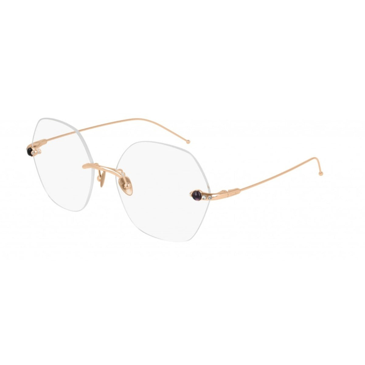Pomellato Women's Sunglasses Fall Winter 2020 Gold Transparent Demo Lens Demo Lens Pink PM0092O 002