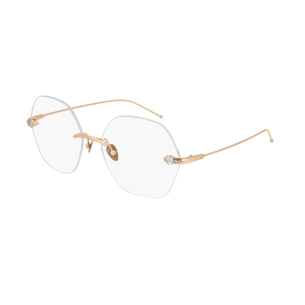 Pomellato Women's Sunglasses Fall Winter 2020 Gold Transparent Demo Lens Demo Lens Pink PM0092O 003
