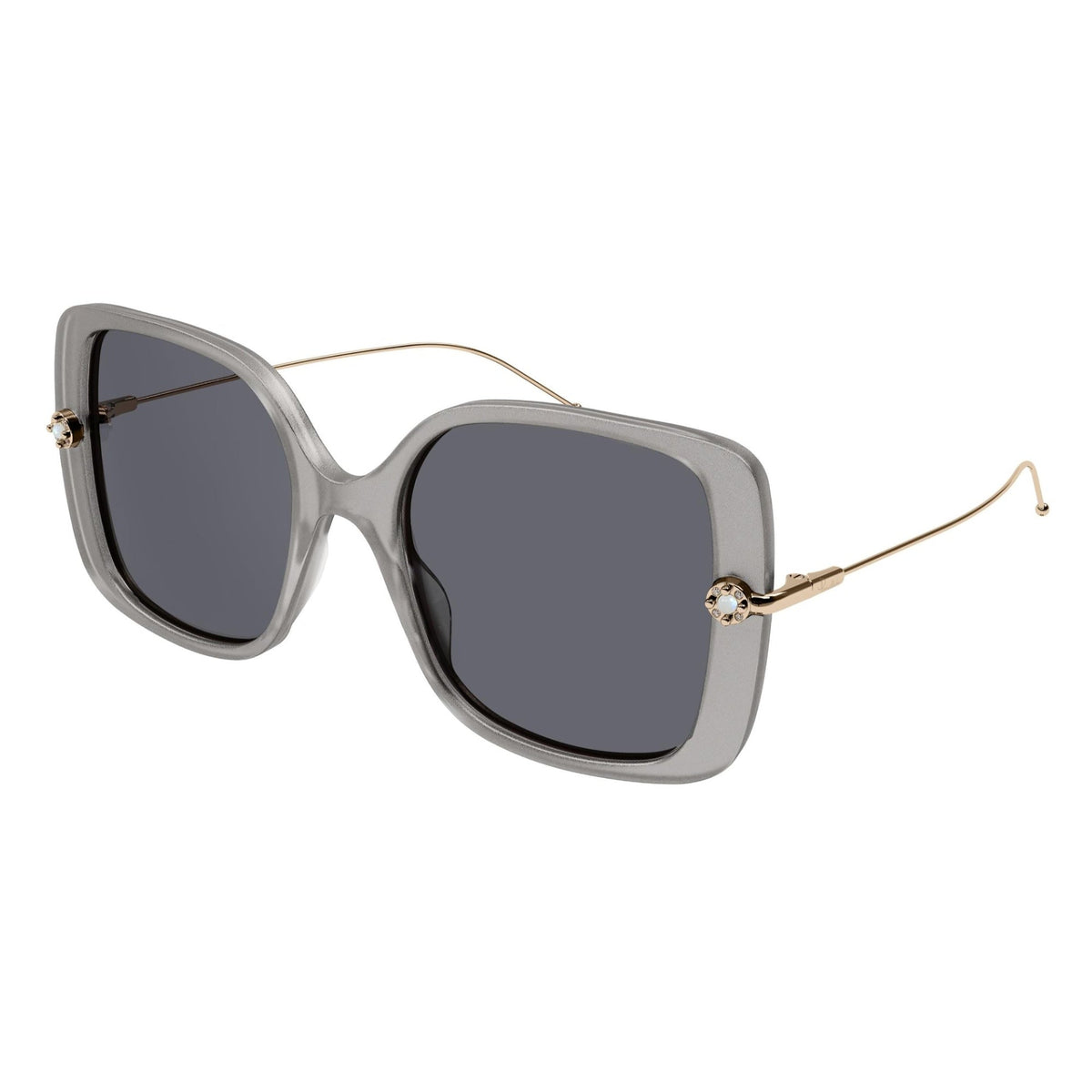 Pomellato Women&#39;s Sunglasses Fall Winter 2021 Grey Grey Nylon Nylon Glitter PM0096S 001